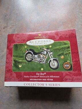 Hallmark Keepsake "Fat Boy" Harley-Davidson Ornament - Red/Green
